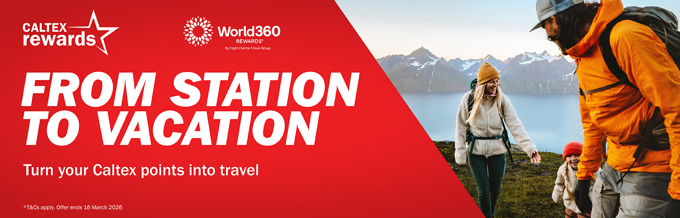 Turn your Caltex points into travel with World360 Rewards.