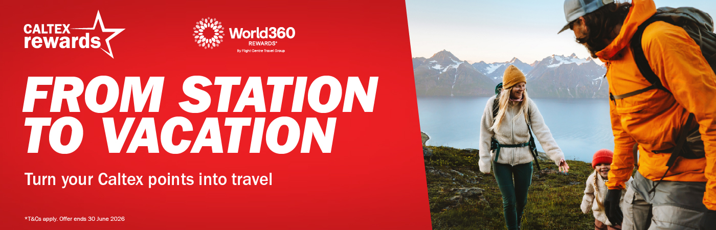 Turn your Caltex points into travel with World360 Rewards.