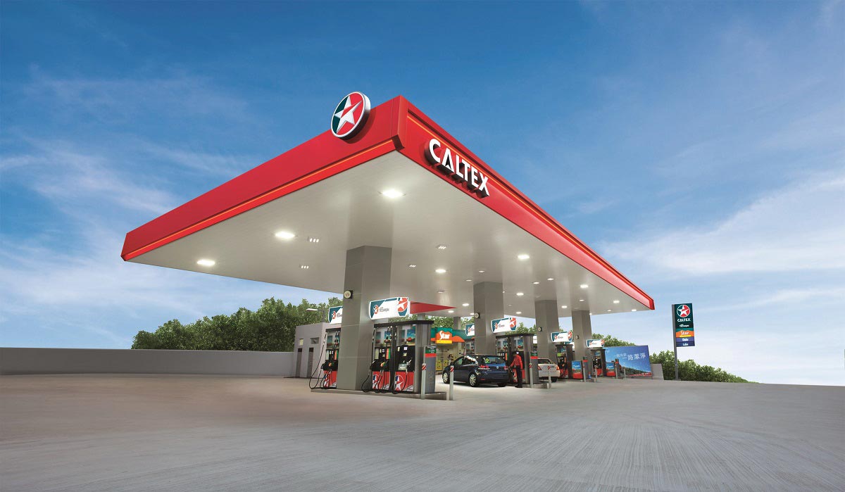 Caltex station against a blue sky
