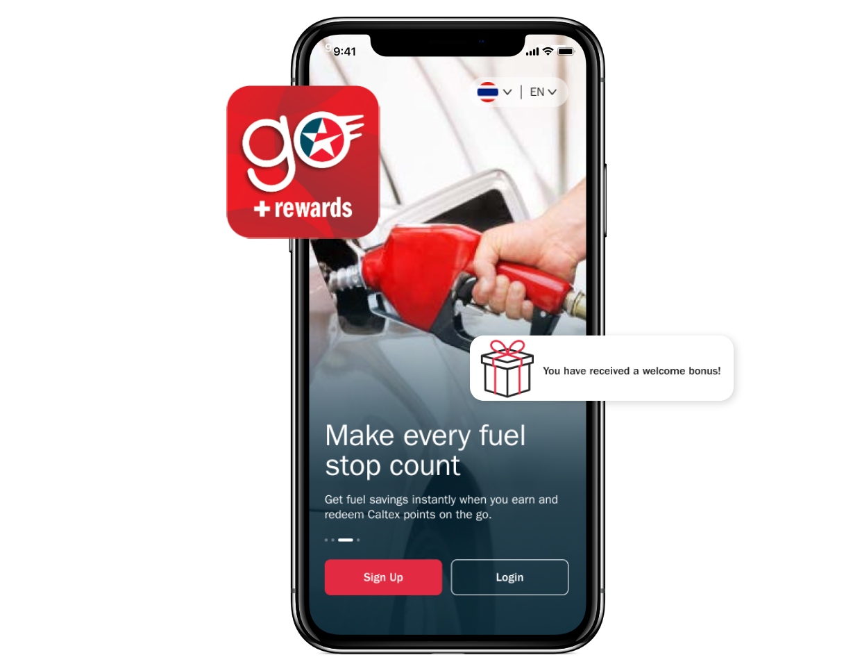 CaltexGO app sign up page