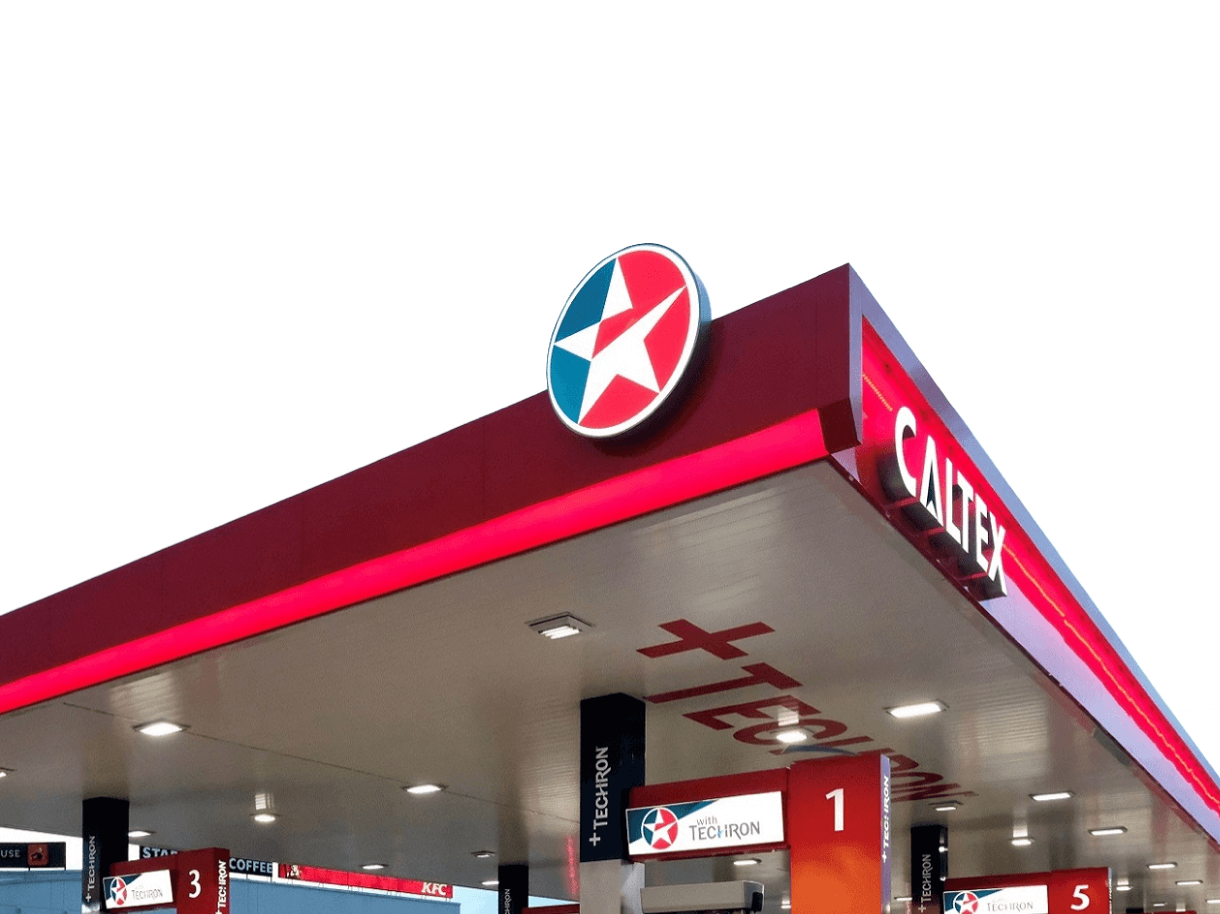 Roof of a Caltex station