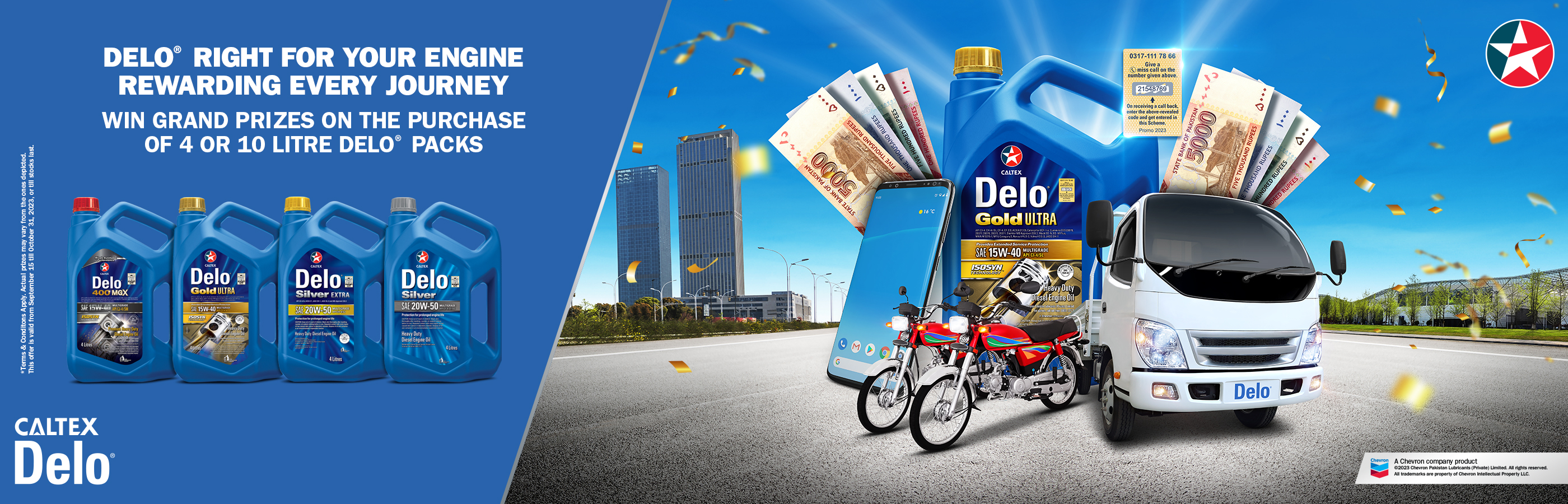 Win Cash with every Delo purchase!
