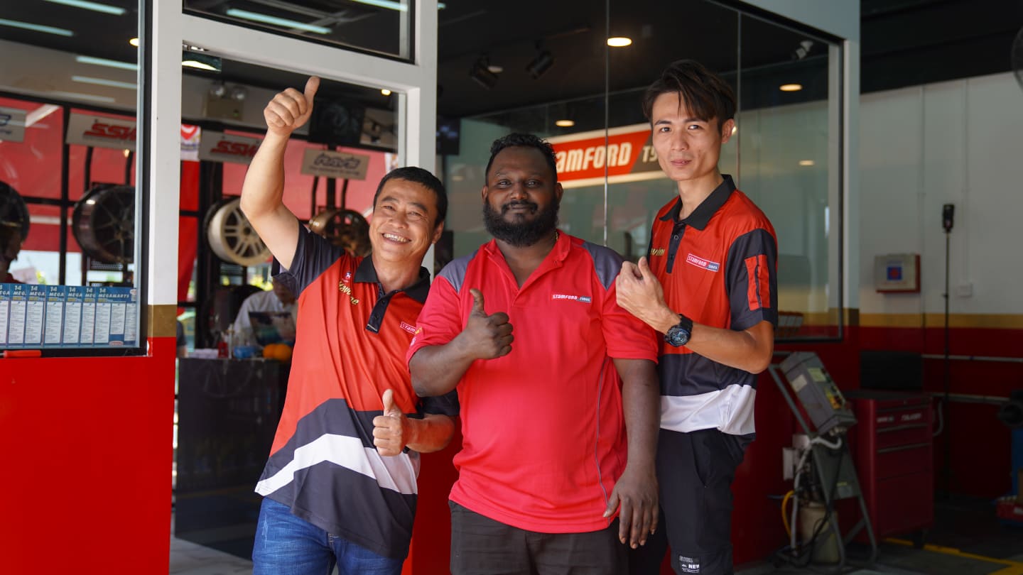 Caltex station workshop employees