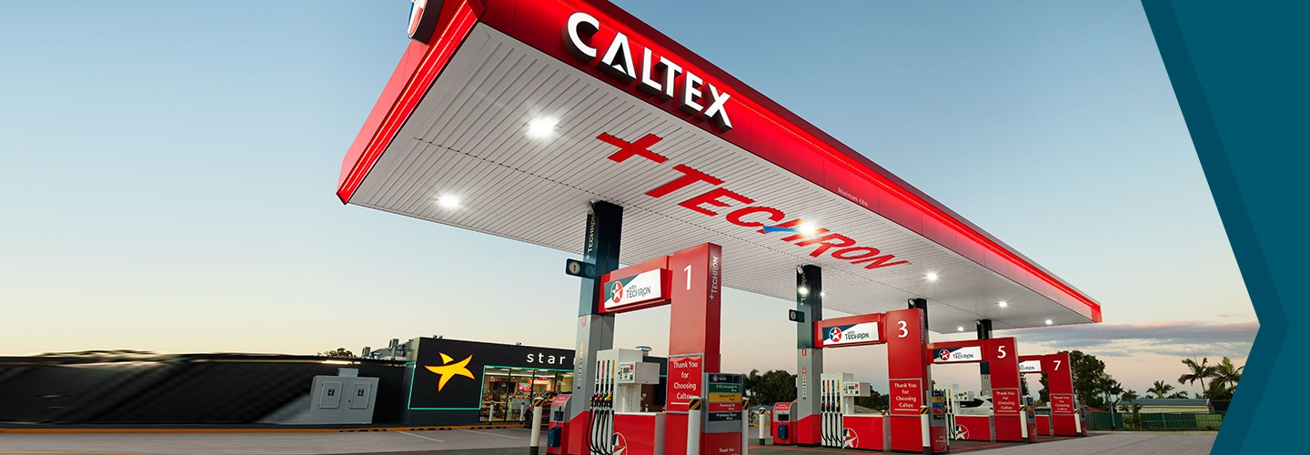 Signage indicating Caltex products and services
