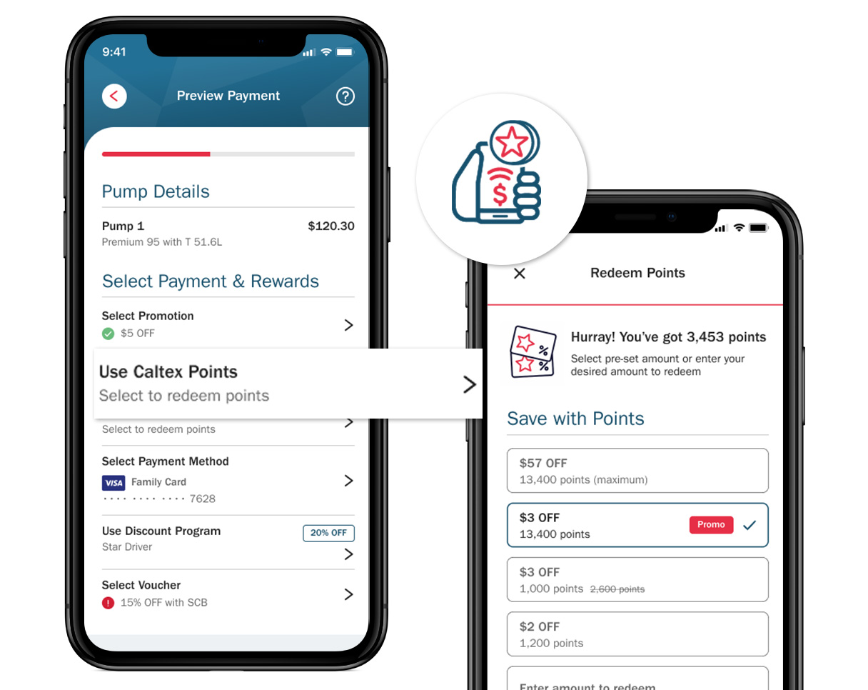 CaltexGO app use points page