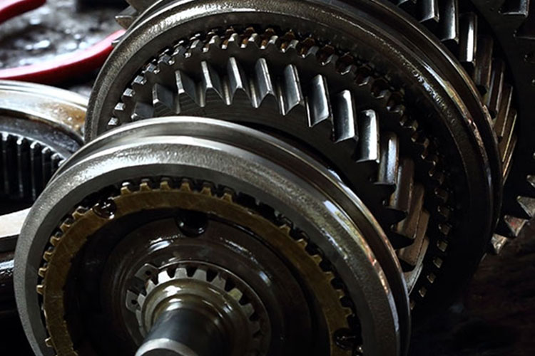 Close up of engine gears