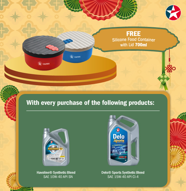 Caltex Havonline Delo Kongsi Raya 2026 Silicone Food Container Free Gift