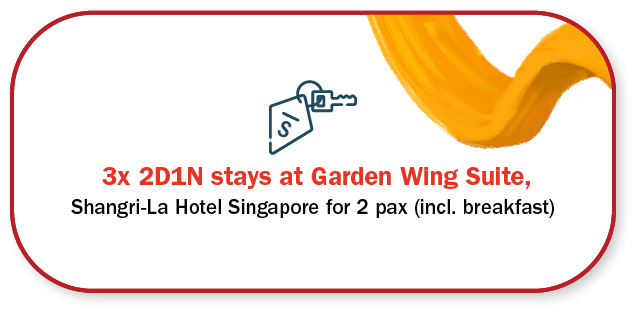 3x 2D1N Stay at Garden Wing Suite, Shangri-La Hotel Singapore for 2 pax (incl. breakfast)