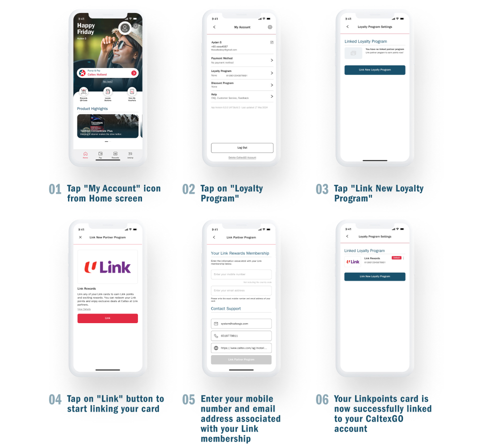 CaltexGO app rewards summary page