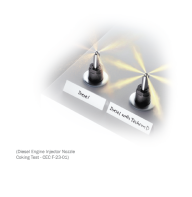 Close up of diesel engine injector nozzles
