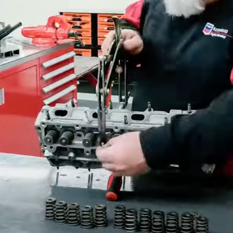 Mechanic working on an engine